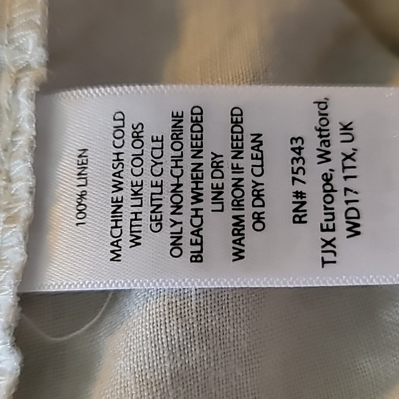 Cynthia Rowley linen slacks womens 14 ecru front cargo & back patch pocket - Picture 4 of 14